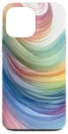 Coque pour iPhone 13 Pro Max Aquarelle minimaliste abstrait pastel coloré arc-en-ciel vague