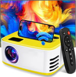 Mini Projecteur Video,WiFi Vidéoprojecteur Portable 720P Full HD Soutien,Retroprojecteur pour Téléphone,Projector Compatible avec USB Cadeau pour Les Enfants