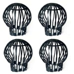 Linghhang - Lot de 4 bouchons de protection de gouttière en plastique pour tuyau de descente - Anti-blocage des feuilles, mousse, boue, boue, boules