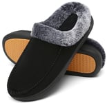 Mishansha Chaussons Femme Hiver Pantoufles Femme Hiver Chaud Confortable Charentaises Femme Fourré Slippers Femme Noir,Gr.37 EU