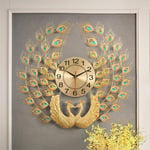 Horloges murales Horloge Murale Design Double Paon Moderne décor à la Maison Art Horloge Murale Chambre Salon Alarme silencieuse Montres numériques