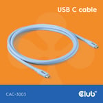 Club 3D Lifestyle USB-C Kabel  PD 240W 20Gbps  2m blau  St/St retail