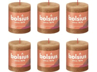 Bolsius Bolsius Rustic Shine Søylelys, 6 Stk, 80X68 Mm, Brun