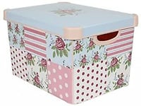 UK Stockholm Patchwork Pink Deco Storage Box 22 Litre Uk