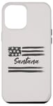 Coque pour iPhone 12 Pro Max Santana – Nom personnalisé, étoiles et rayures, drapeau des États-Unis