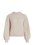 Vila Vichinti O-Neck Cable Knit Top-Noos Beige