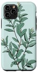 iPhone 11 Pro Leaves Botanical Plant Line Art Sage Green Wildflower Floral Case