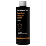 Furniture Clinic Colorant & Réparateur Cuir - 2-en-1 Facile à Appliquer - Peinture Réparatrice Noire pour Réparations Superficielles Rapides, Adapté pour les Canapés, Sièges Auto, Chaussures. 250ml