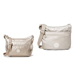 Kipling Gabbie S, Crossbody Femme, Argenté (Metallic Glow), Taille Unique Arto Femme Sacs bandoulière Argenté (Metallic Glow) 29x26x4 Centimeters (B x H x T)