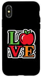 Coque pour iPhone X/XS Apple Love - Amateur de fruits de pomme coloré vintage