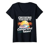 Womens Cruising Vacation Cumberland Island Summer Travel Island V-Neck T-Shirt