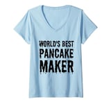 Womens World's Best Pancake Maker Funny Pancake Maker V-Neck T-Shirt