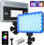 Sprite 15C Panneau Led Photo Lumiere Portable Rvb Lampe Vidéo Rgb Video Light 2800-6800K Avec Connexion Cold Shoe,Batterie Externe,Cri95+ Pour Caméra Dslr,Streaming,Youtube,Tiktok[VID064625]