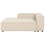 Chaise Longue Côté Droit En Tissu Beige Ardal