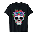 Sugar Skull Flowers Day Of The Dead Dia Muertos Gift Idea T-Shirt