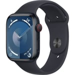 Apple Watch Series 9 GPS + Cellular - 45mm - Boîtier Midnight Aluminium - Bracelet Midnight Sport Band - S/M