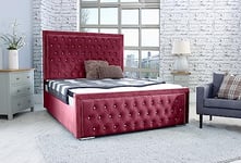 Eleganza Hendrick Plush Superking Bed Frame - Maroon