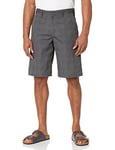 Dickies Mens Flex Regular Fit Plaid Flat Front 11in Shorts, Charcoal, 30