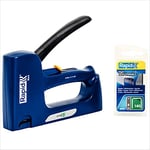 Rapid Heavy Duty Manual Staple Gun R44 with 970 No. 140 Staples Included, Insulation and Plastic Wrap Tacker, with Ergonomic Handle and All-Steel Interior Wear Parts, Made In Sweden (5000624)