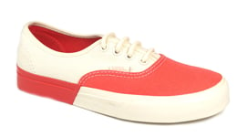 VANS DX Blocked Canvas Trainers Ladies White / Red Plimsolls