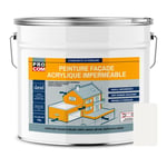 Peinture façade Procom crépi, façade à relief, imperméabilisation et protection des façades - Durable jusqu'à 10 ans Calcaire (ral 9003) 10 litres