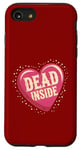 Coque pour iPhone SE (2020) / 7 / 8 Dead Inside Pink Heart Graphique vintage pour la Saint-Valentin