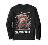 Martial Arts Fierce Samurai Cat Long Sleeve T-Shirt