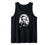 Edgar Allen Poe Surrounded by Flying Ravens Tank Top