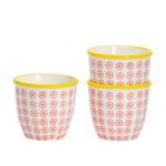 Hand-Printed Plant Pots 14cm Pack of 3