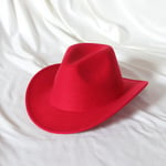 Fedora Solid Color Cowboy Hat Roll Brim Sticky Hat Syksy- ja talvihattu naisille Miesten ulkoilu jazz-hattu Länsi-Cowboy-hattu