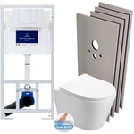 Pack wc bâti-support + wc Infinitio rimless + Abattant softclose + Plaque blanche + Set d'habillage - Villeroy&boch