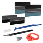 AiQInu 7 Pièces Kit Covering Outils de Film de Voiture Teinté, Raclette en Feutre, Couteau Utilitaire, Mini-raclettes,kit Pose Film vitre, pour Film vitre teintée Voiture,Stickers Meuble