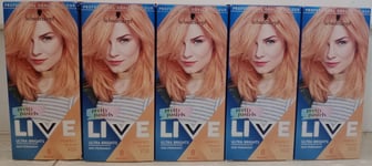 5x Schwarzkopf Live Ultra Brights Pretty Pastels Perfect Peach P122 Hair Dye