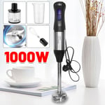 4-in-1 Hand Blender Mixer Chopper Food Processor Stainless Steel Blade Black