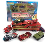 6st/lot Batmen Ironman Hulk Mini Car Toy Barn set