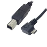 Cablecc Câble micro USB OTG coudé à gauche à 90 degrés vers la gauche pour imprimante, scanner, disque dur 60 cm