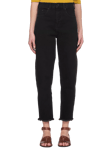 Whistles High Waist Barrel Leg Jeans, Black