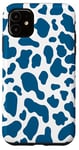 Coque pour iPhone 11 motif imprimé vache bleu - motif vache bleu fleur homme