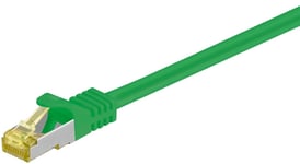 Goobay RJ45 patchkabel S/FTP (PiMF), 500 MHz, med CAT 7 råkabel, grön, 0,5 m LSZH halogenfri kabelhölje, koppar, RJ45-kontakt (CAT 6A)