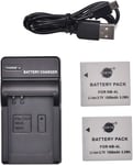 NB-4L Lot de 2 batteries Li-ion et chargeur micro USB compatibles avec Canon PowerShot SD1100 IS SD1400 TX1 ELPH 100 HS 330 VIXIA mini IXUS 90 i5 i7 izoom S5 WA60 TX1 DS4 110 10 IS