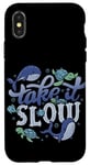 Coque pour iPhone X/XS Take it Slow Ocean Affirmation de soi Animaux marins Tortue Baleine