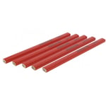 Bizline - crayon menuisier - 18 cm - rouge - lot de 5 790003