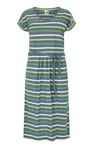 WEIRD FISH Maliha Organic Stripe Jersey Midi Dress in Blue Size 12 NEW BNWT