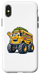 Coque pour iPhone X/XS Funny Monster Truck School Bus Back To School Kids Boys