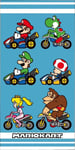 Super- Mario 6 Personnages Serviette de Plage 70x140cm Coton Officiel Bros Kart