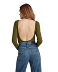 G-STAR RAW Women's Low Back Body Top, Green (dark olive D20646-C946-C744), XL