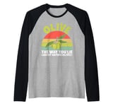 Olive the Way You Lie About Hating Olives Lover Raglan Baseball Tee