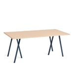 HAY - Loop Stand Table Deep blue powder coated steel frame L180 x W87,5 x H74 Clear lacquered oak tabletop Water-based lacquered oak edge - Matbord - Leif Jørgensen - Blå - Metall/Trä