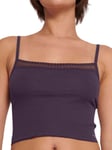 Sloggi Womens GO Ribbed Crop Top - Blue Polyamide - Size Small