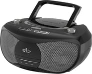 Portable CD Player | 12W Stereo Bluetooth Boombox | FM Radio Turn Knob | Auto Li